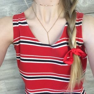‼️SOLD‼️Vintage red and navy striped tank top